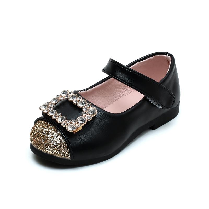

Sandals Girls Shoes 2021 Summer Kids Leather Rhinestone Dance Princess Flats Toddler Girl Glitter Shining Sneakers, Black;red