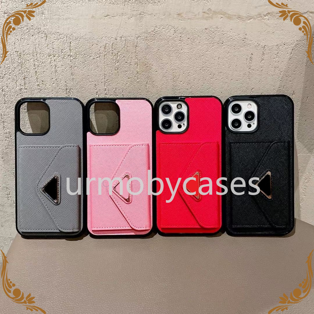 

Designer Card Slot Phone Cases For iPhone 12 Pro Max 11 XS XR 7 8 Plus With Fashion Pattern Leather Multi Card Holder Phone Case, Box no case