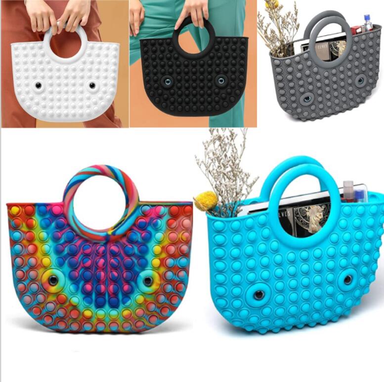 

Fidget Toys handbag Colorful party Push Bubble Sensory Squishy Stress Reliever Autism Needs Anti-stress Rainbow Adult Toy For Children