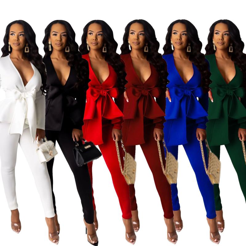 

Women' Two Piece Pants Sets Suit Women 2 Set Pieces Fall Clothes 2021 Long Sleeve Suits Wholesale, 03