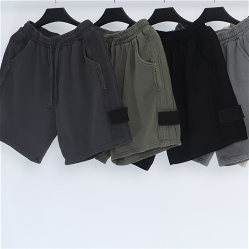 

Summer cotton loose Men's Shorts leisure time lovers motion Beach pants run Fashion and comfort violet Embroidered Badge, Dark grey