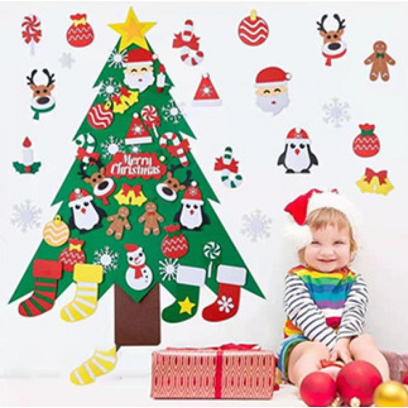 

Christmas Decorations DIY Felt Tree Merry For Home 2021 Cristmas Ornament Xmas Gifts Santa Claus Year Toy