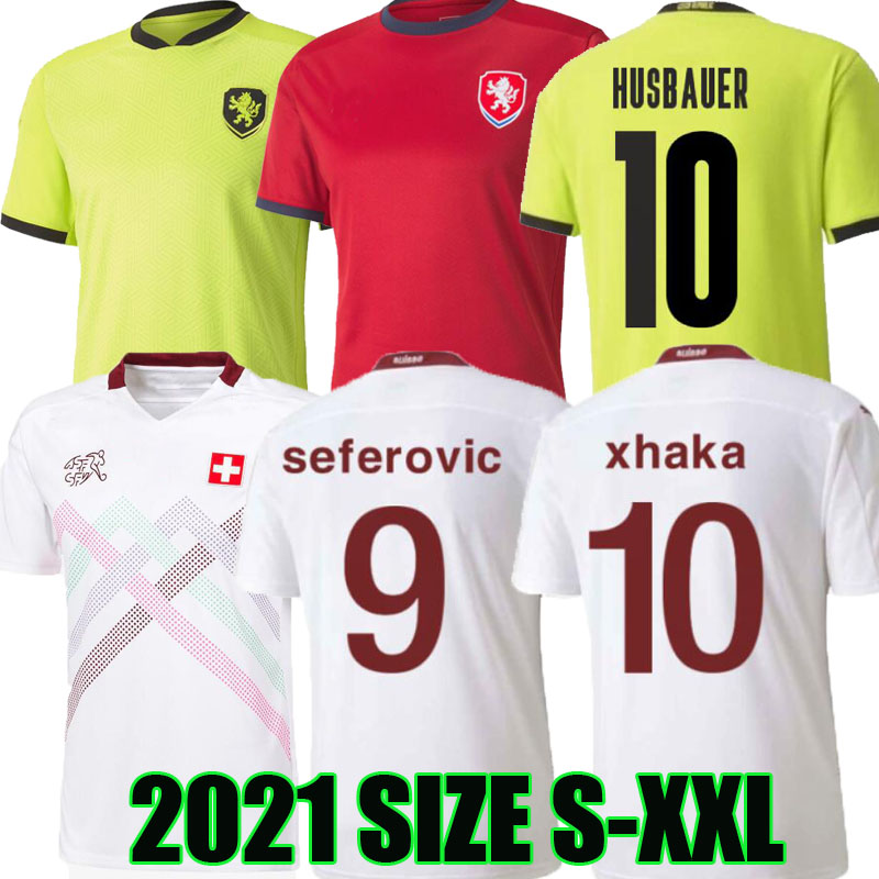 

2020 2021 Switzerland soccer jersey suisse PLAYER VERSION 20 21 Czech Republic JANKTO SOW BEHRAMI EMBOLO SEFEROVIC KADERABEK HUSBAUER football shirts uniforms, Czech republic away1