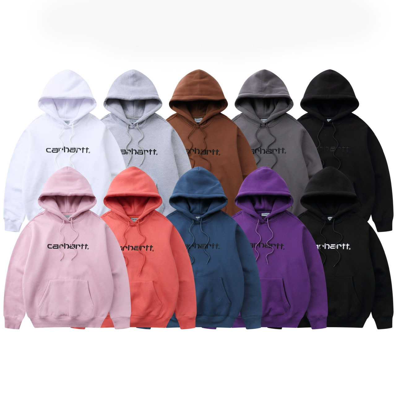 

Top brand Brand Carhart Kaha t Plush thickened Hoodie letter embroidered coat for men and women, Black