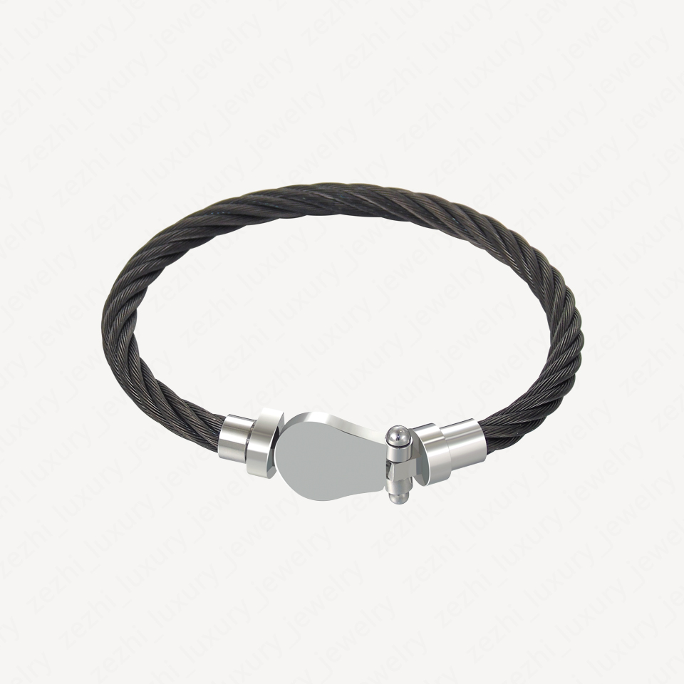 Men Stainless Steel Bracelet Horseshoe Buckle Bangles Handmade Gift Valentine'S Day Holiday Christmas Fashion Charm Accessories With Jewelry-image-734567870