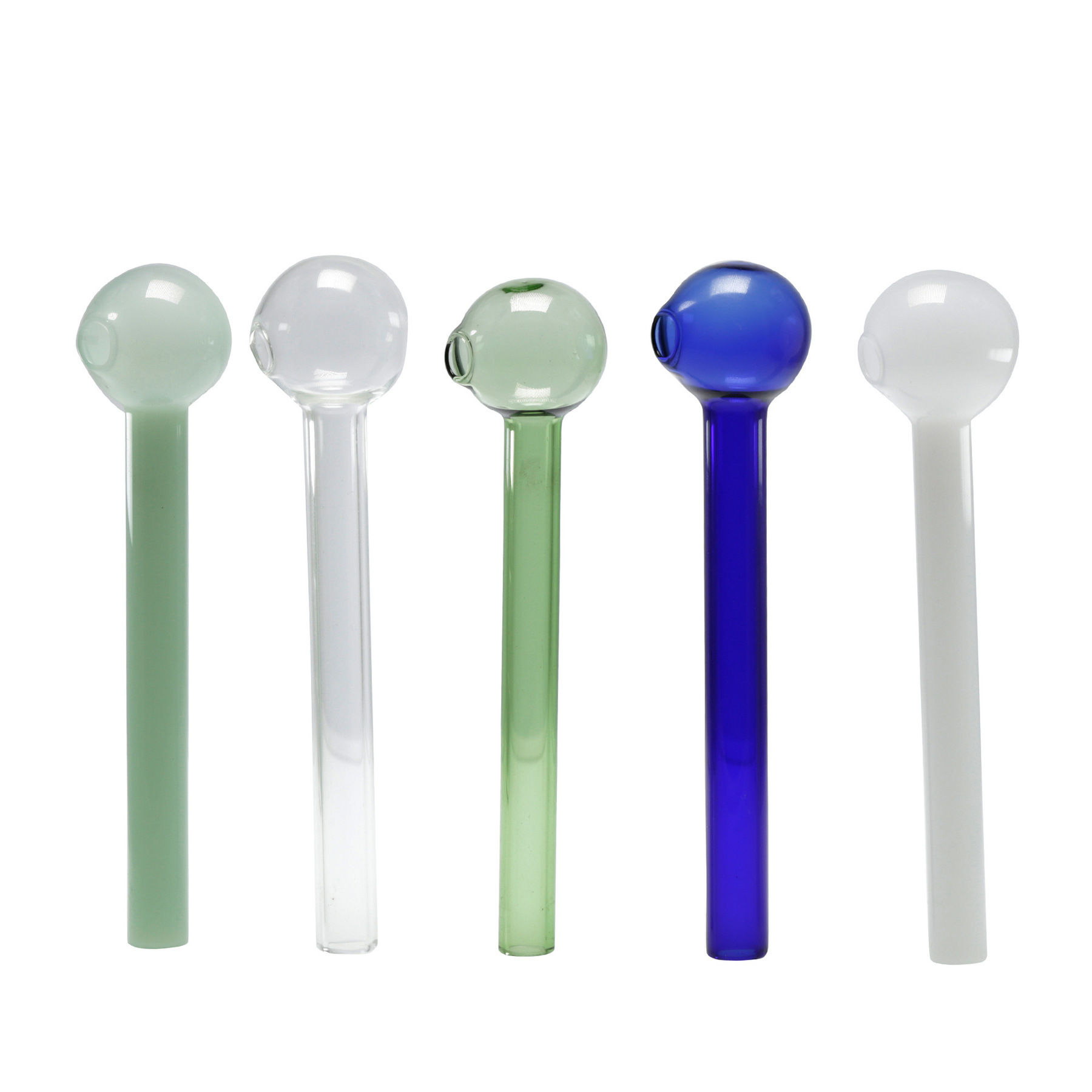 

Colorful Oil Burner Pipes smoking accessories Tube 11cm ball of 14mm Smoke Tobacco Herb Glass Nails Hand Pipe