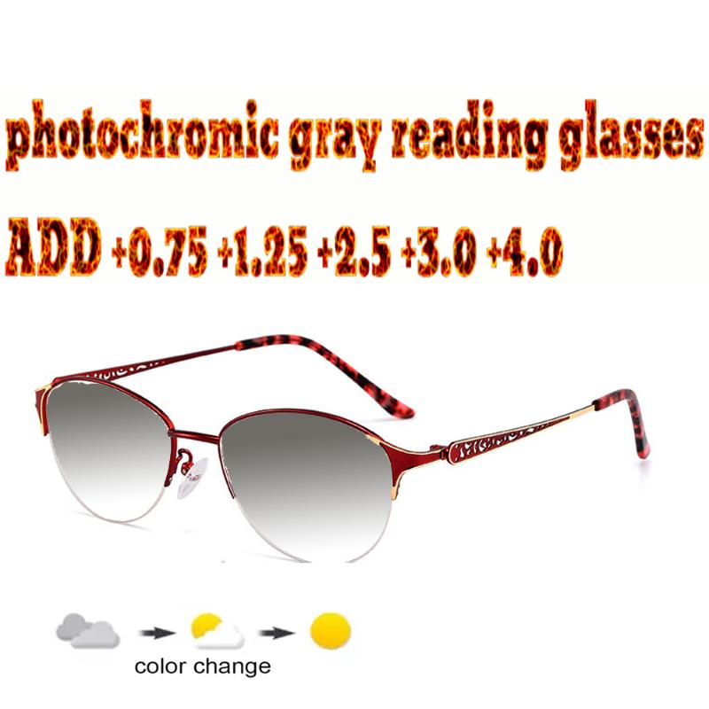 

Sunglasses Pochromic Gray Reading Glasses Metal Frame Fashion Trend High Quality Men Women+1.0 +1.5 +1.75 +2.0 +2.5 +3 +3.5 +4
