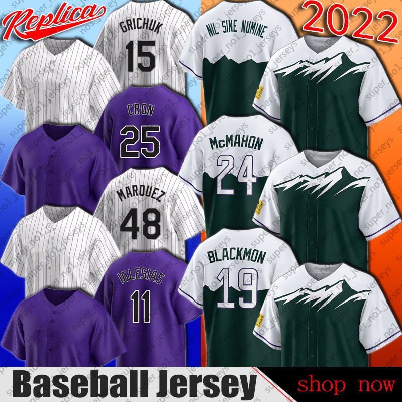 

Baseball Colorado city connect Jersey Kris Bryant 19 Charlie Blackmon Ryan McMahon Jerseys C.J. Cron German Marquez Elias Diaz Jose Iglesias Randal Grichuk Chad Kuhl, Man custom jersey (lj)