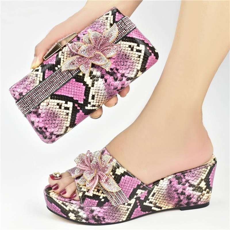 

Dress Shoes Fashion Italian Shoe And Bag Set For Party In Women Platform High Heels Sexy Open Toe Pumps Rhinestone PumpsDress, Black