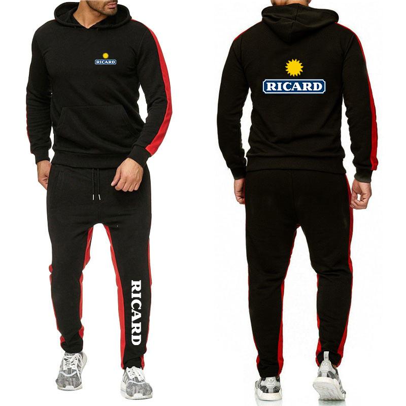 

Men' Tracksuits 2022 Fashion Ricard Men Print Autumn Casual Hoodie+Pants Sports Clothes Ity Harajuku Elegant Sportswear Comfrtable Suit