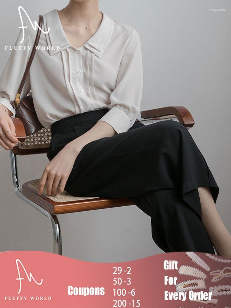 

Women' Blouses & Shirts Women Tops And Solid Chiffon Vintage Blouse Lady Half Sleeves Female Loose Street Square Collar Creasing ShirtsWome, Green