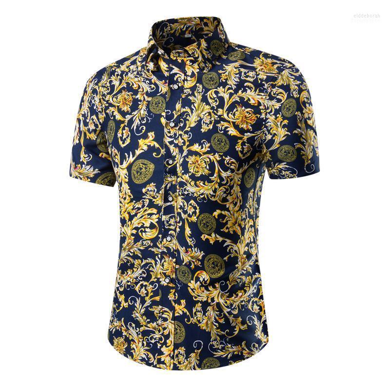 

Men's Casual Shirts 2022 Men Shirt Summer High Quality Hawaii Fashion Print Beach Hawaiian Short Sleeve Size M-5XL Eldd22, Dd5