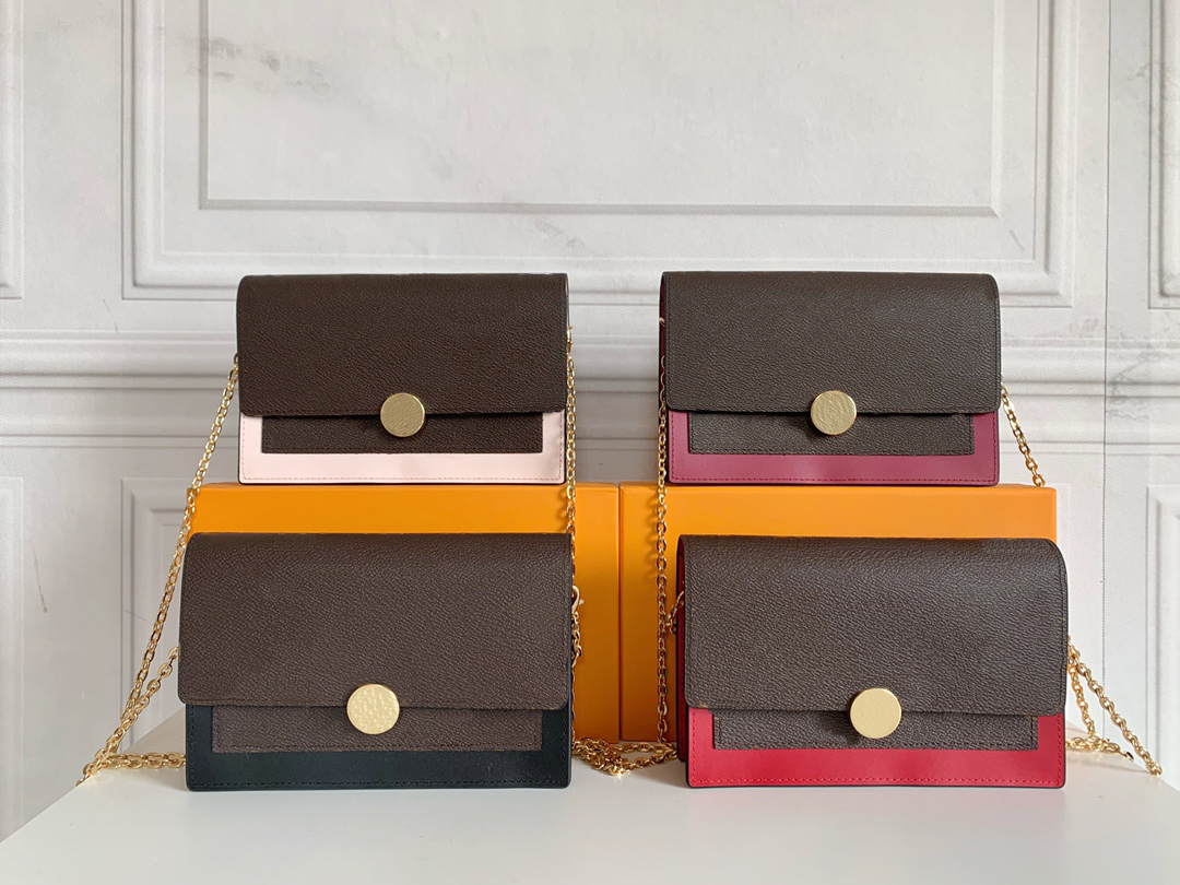 

Luxurys Designers Wallet handbag bags Fashion Shoulder Bag Crossbody Three-piece Classic Multi Pochette Felicie Chain Bag Purse, Brown letters/red