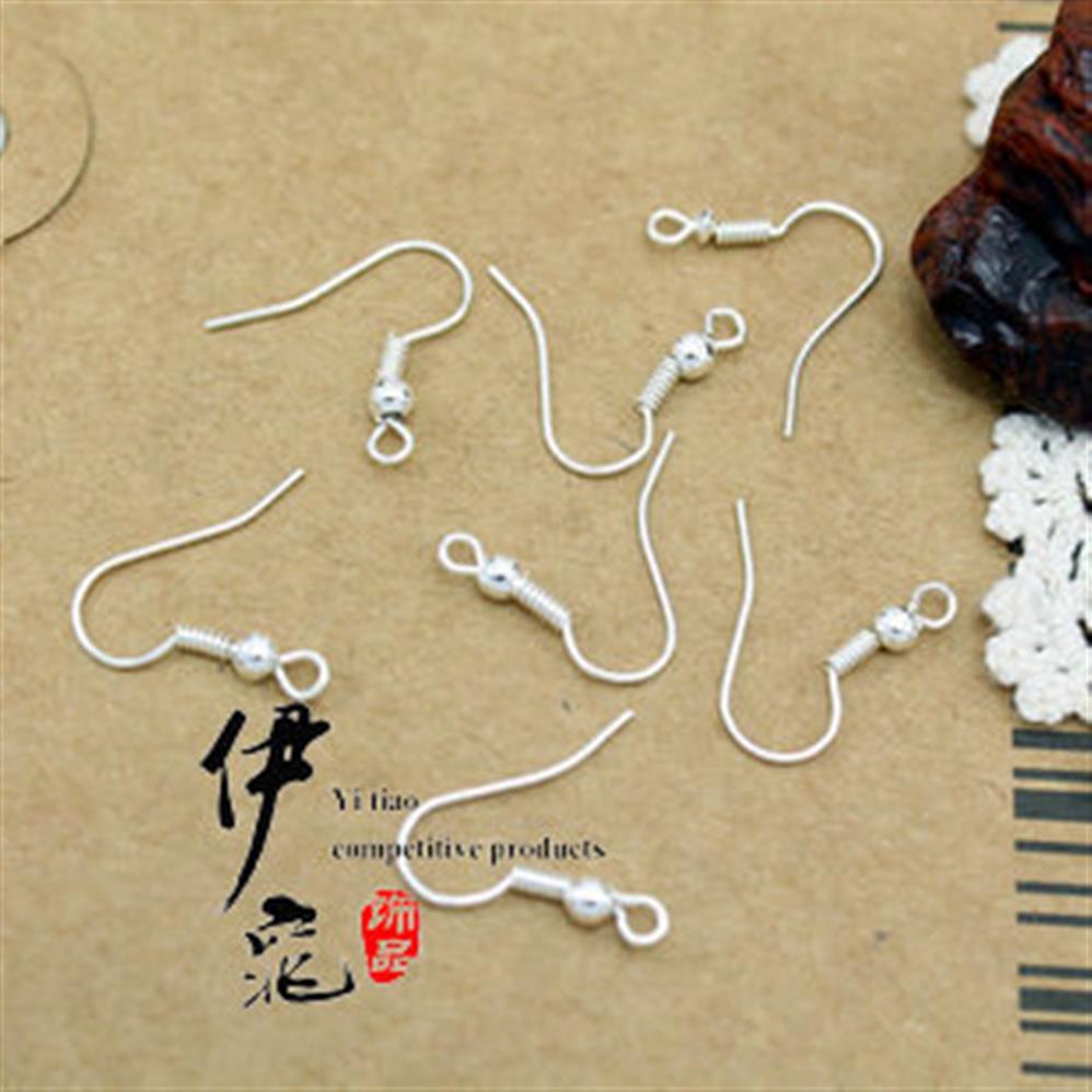 

200pcs/lot Sterling 925 Silver Earring Findings Fishwire Hooks Jewelry DIY 15mm fish Hook Fit Earrings281Y