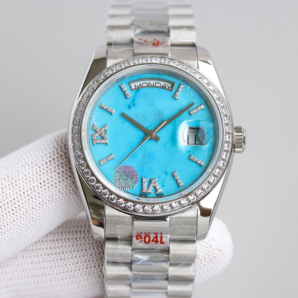 

Top Mens Watch Automatic Mechanical Watches 36mm Ladies WristWatch Waterproof Design Sapphire Mirror Stainless Steel Strap Gift WristWatches, Color 2