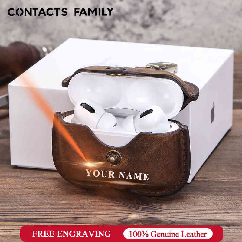 

Retro Genuine Leather Case for AirPods Pro Shockproof Cover For 3 Charging Box case Airpod 2020 Dustproof