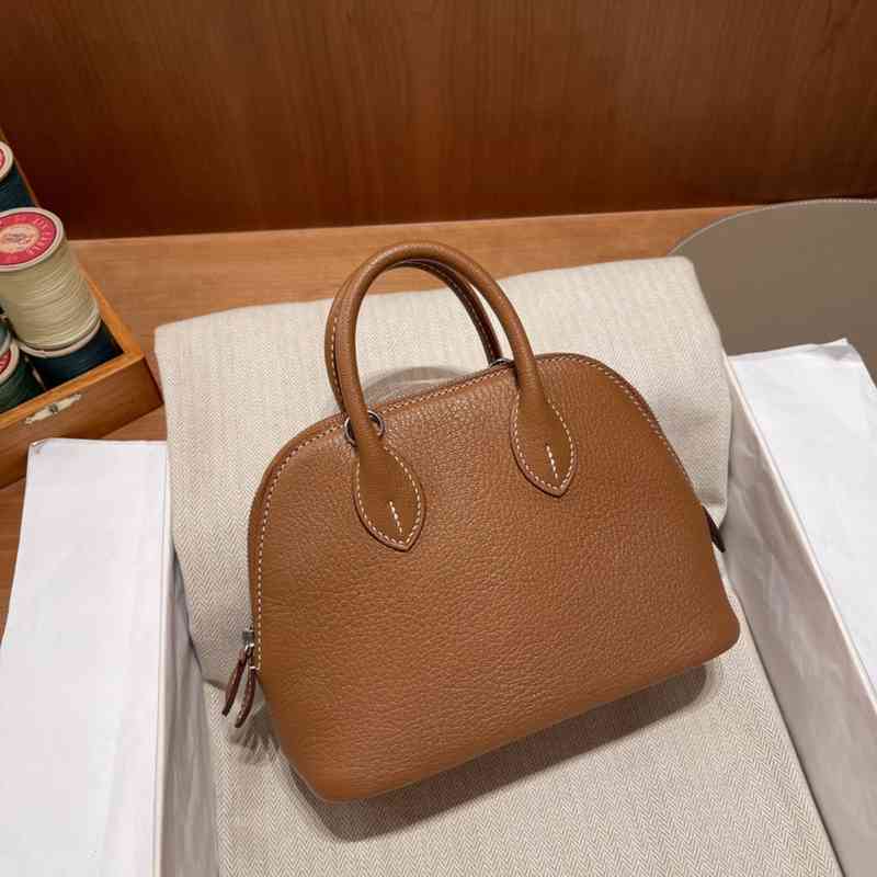 

Herm Handbag Bolide Handmade Women's Bag Messenger Mini Shell Bowling Bag Epsom Goat 37 Golden Brown Bolide High-end, +z1633349177