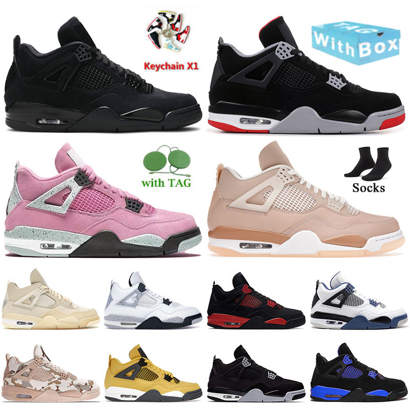 

mens big size 12 13 basketball shoes jumpman 4 4s pink military black cat breed red thunder bred shimmer sail white cement oreo royal blue joda womens sneakers, J77 40-47 canyon purple