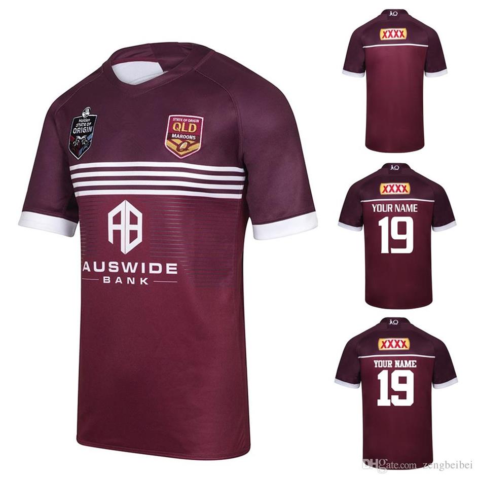 

Custom name and number 2019 2020 MENS MAROONS JERSEY QLD rugby Jerseys Queensland Maroons Jersey Rugby League shirt S-3XL240g, Lavender