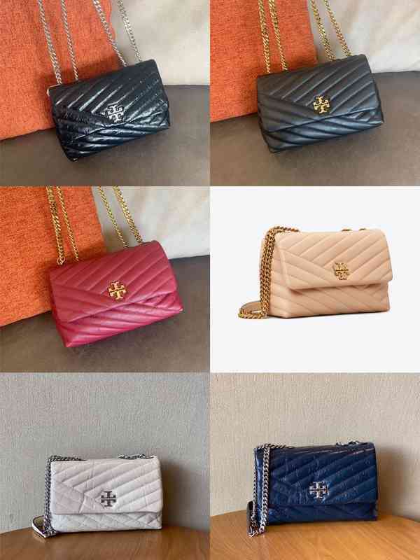Crossbody Bags T0ryss Classic Handbags Kira Small Sheepskin and 2022 Waxy One Shoulder Women's Bag Rhombic Chain Square