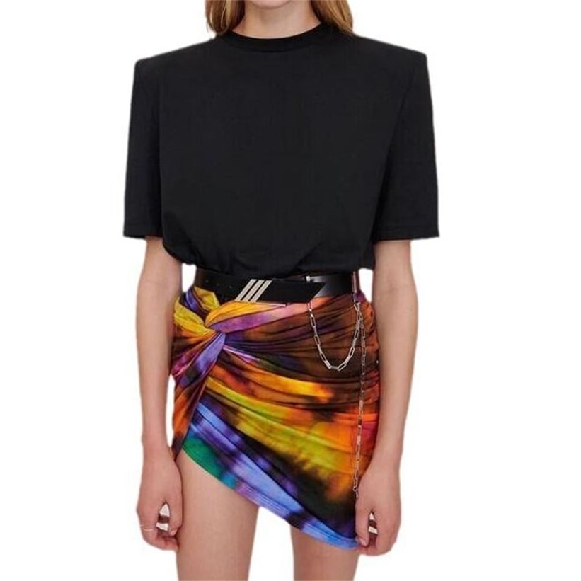 

Getspring Women T Shirt Shoulder Padded Cotton White Tee Girl Summer Top Tshirts Plus Size Oversize T-shirt For 220322