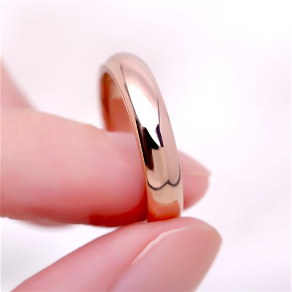 

KNOCK High quality Simple Round Men Rings female Rose Gold color wedding rings for women Lover's fashion Jewelry Gift231I