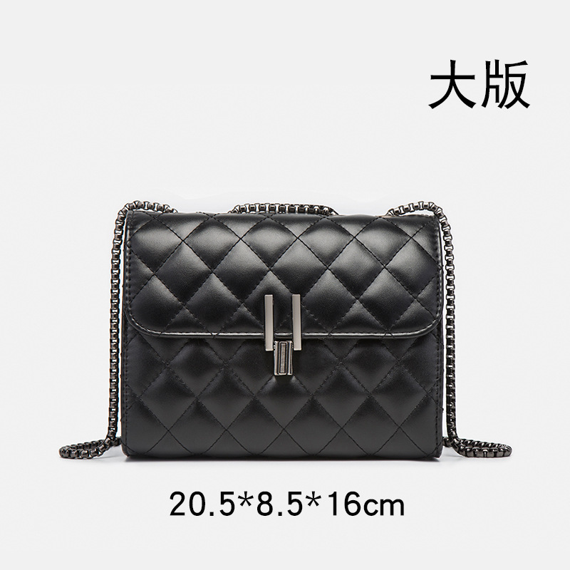 

HBP Women Ladys Messenger Bags Big Pattern Satchel Genuine Leather Shoulder Bag Chain Handbags Men Purse black brown