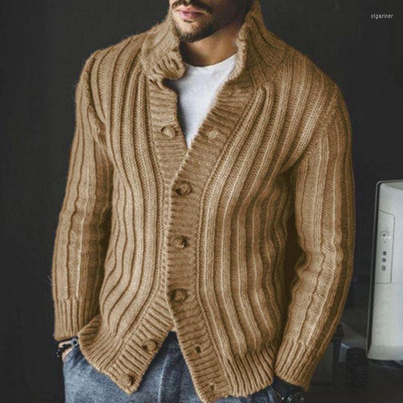 

Men's Sweaters Cardigan Mens Sweater Solid Knitted Men Pullover Autumn Winter Warm Coat Knitwear Tops Clothing Stand CollarMen's Olga22, Nmy85apricot