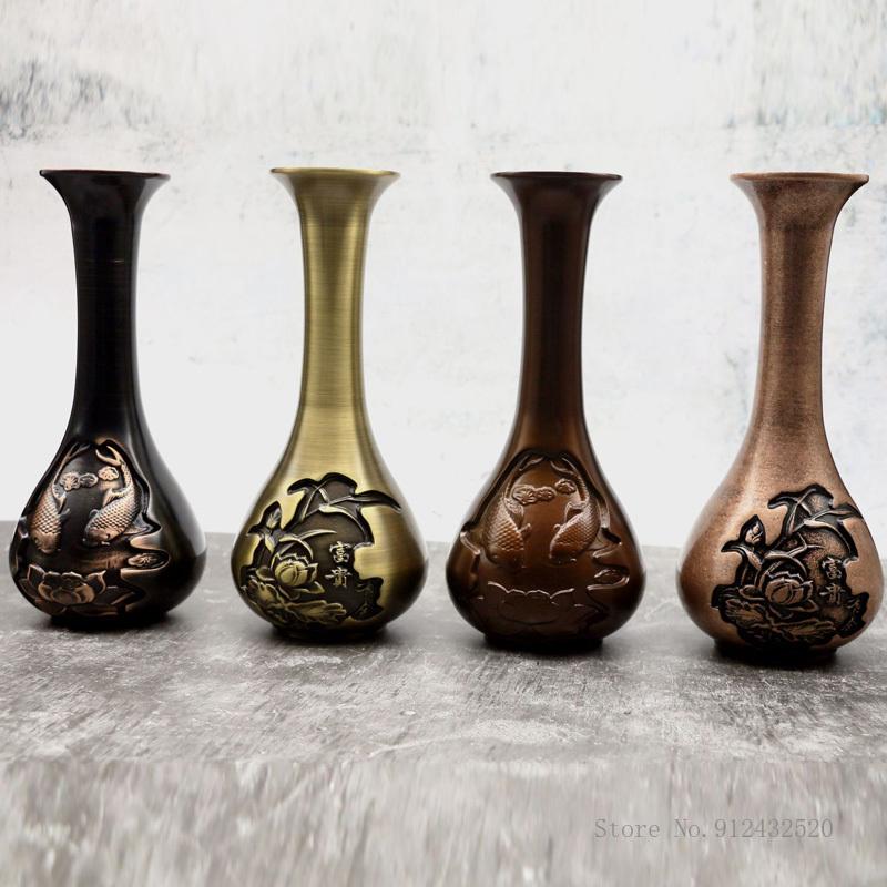 

Vases Chinese Style Copper Vase Rich And Precious Lotus Long Neck Home Living Room Bedroom Decoration