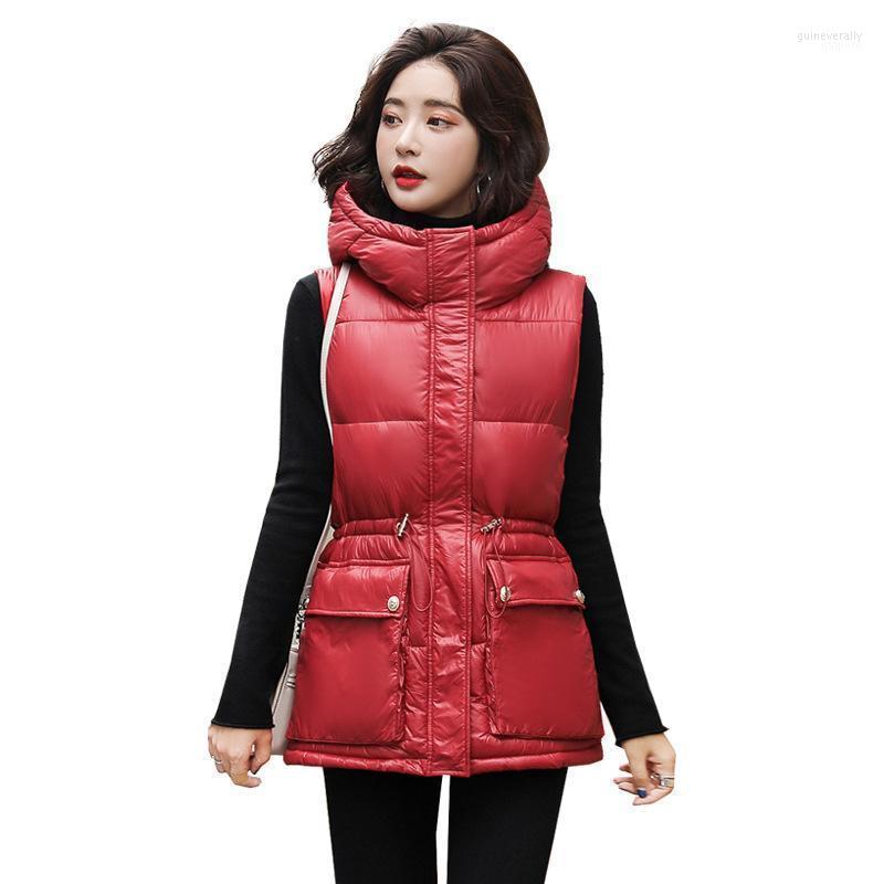 

Women's Down & Parkas 2022 Style Jacket Vest Women Short Fashionable High-neck Bright Cotton Coat Loose Casual Guin22, Black