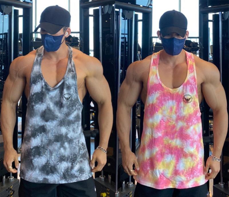 

Men's Tank Tops -sale 2022 Summer Fashion O-neck Mens Top Printed Gym Vest Bodybuilding Workout Breathable TopsMen's, Green