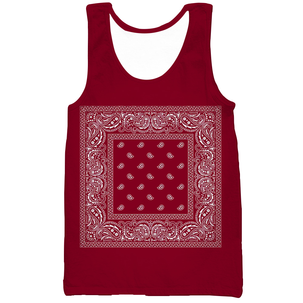 

New 3D Printing Bandana Fashion Men Women Tracksuits Crewneck Vest Plus Size -6XL Harajuku00002, Colorful