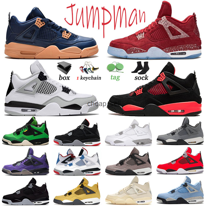 

Jumpman 4 Basketballs Shoes Columbia II Sneakers Men Trainers Black Canvas White Oreo Women Sports Military 4s Red Thunder Pure Money, 40-47 starfish