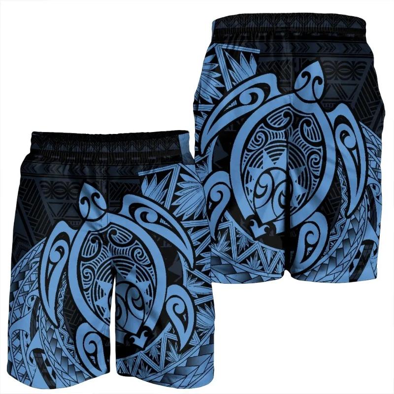 

Men' Shorts PLstar Cosmos Est Turtle Polynesia Tribal Tattoo Summer Beach Breathable 3DPrint Casual Unique Unisex Streetwear Q-1Men, Beige