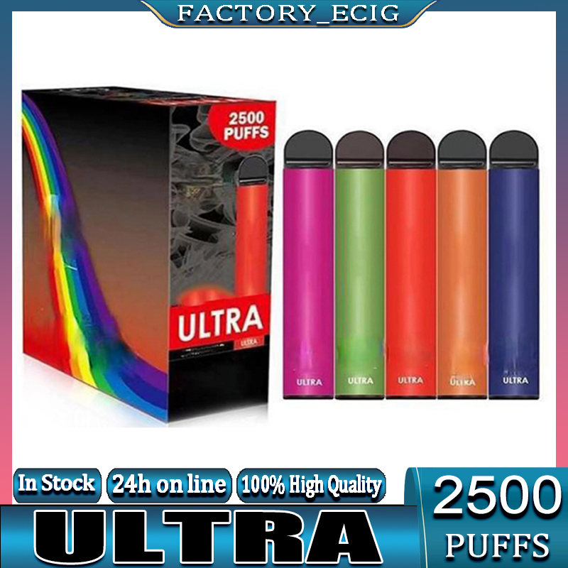 

Ultra 2500 Puffs Disposable cigarette Vape Device 850mah Battery 9ml Cartridge Starter Kit Vs Infinity Fumed Fast Ship 34 Flavors