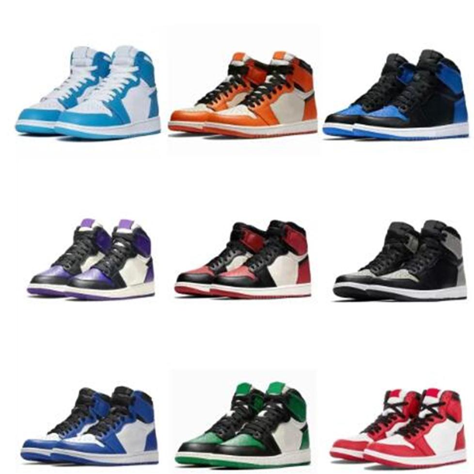 

Top Quality 2022 Basketball Shoes Air Jorden 1 1s Atmosphere High Unc Mens Women Jumpman Hand Crafted Seafoam Court Purple Trainer232R, Option shoe size