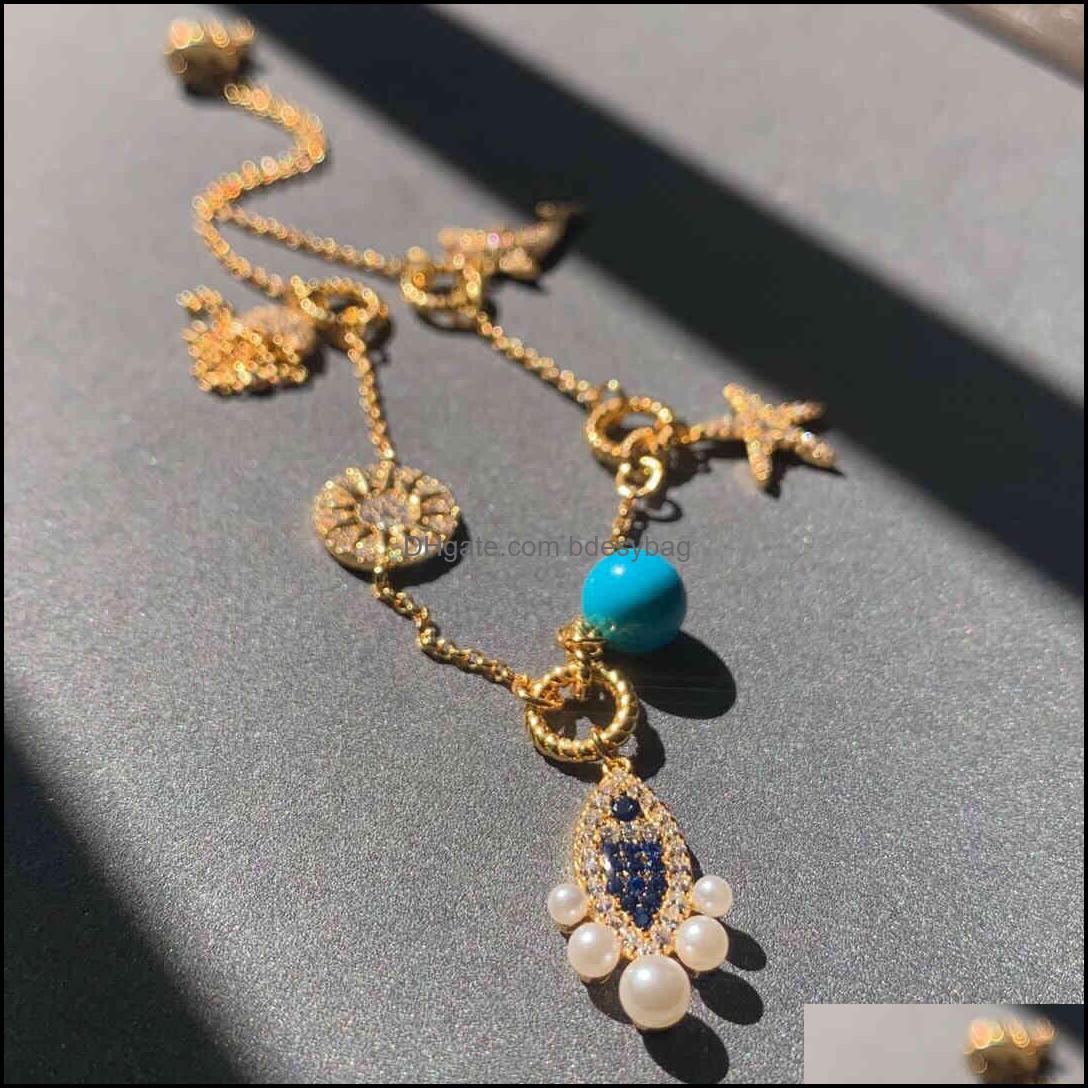

Charm Bracelets Jewelry Umgodly Fashion Brand Bracelet Gold Color Fish Starfish Dolphin Sun Elements Of The Sea Series Summe Dh3Of