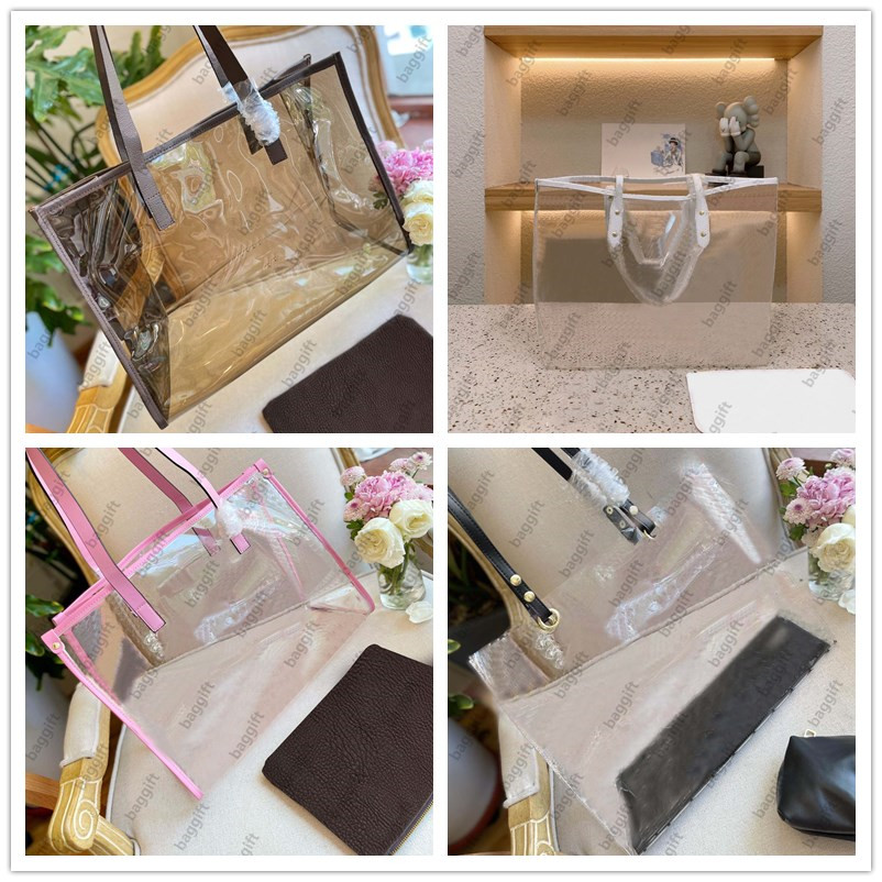 

Summer Beach Totes Jelly Onthego 32 35 MM Transparent Shopper Bags Women Colorfull Handbag Portable Holographic Purse Clear PVC Shoulder 2 Set Crossbody Wallets, No bag;for balance fees