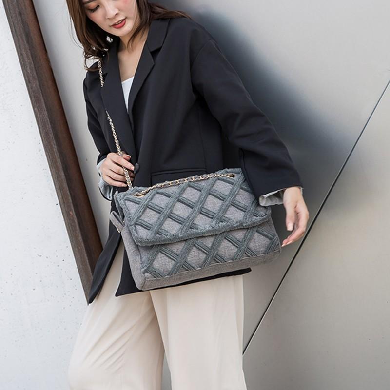 Sacs de soirée Sac élégant Designer Rétro Treillis Toile Bureau Dames Mode Chaîne Cartables Femmes Épaule Sac À Main Unique Bandoulière SacsMême