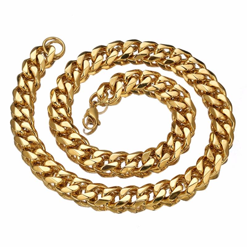 

Chains Granny Chic Jewelry Silver Gold Color 7"-40" 15mm Curb Cuban Chain Necklace 316L Stainless Steel Mens Women Xmas GiftChains