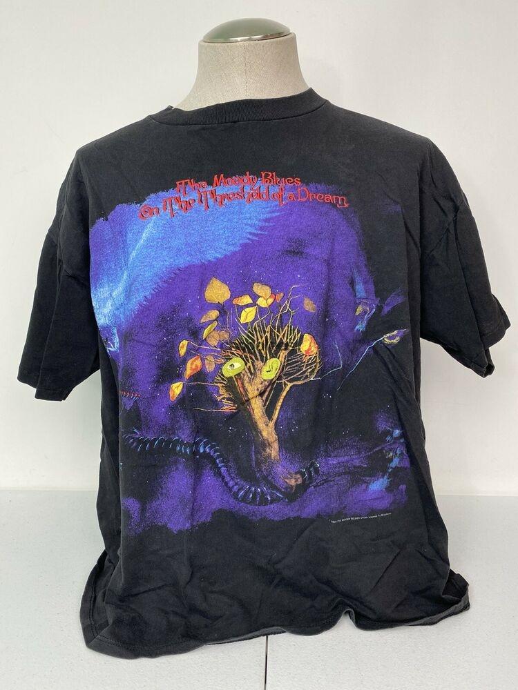 

Men' T-Shirts Vintage 1993 - Moody Blues On The Threshold Of A Dream Black T-Shirt Fade OSFAMen, Men-darkpurple