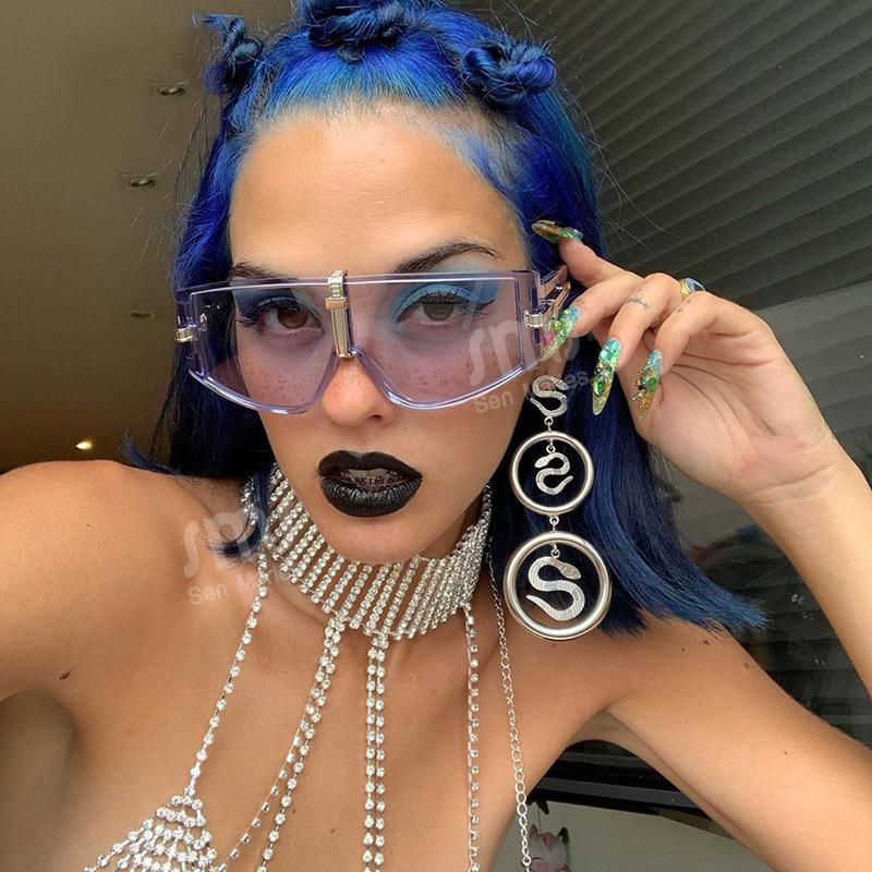 

Sunglasses Big Oval Punk Vintage Women Top Brand Goggles Mens Oversize Sun Glasses Ladies Fashion Famous Colorful EyewearSunglasses