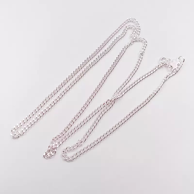 

925 Sterling Silver necklace Silver Chain Choker Link Necklaces For Women Fits European bear Jewelry Style Gift 911902500