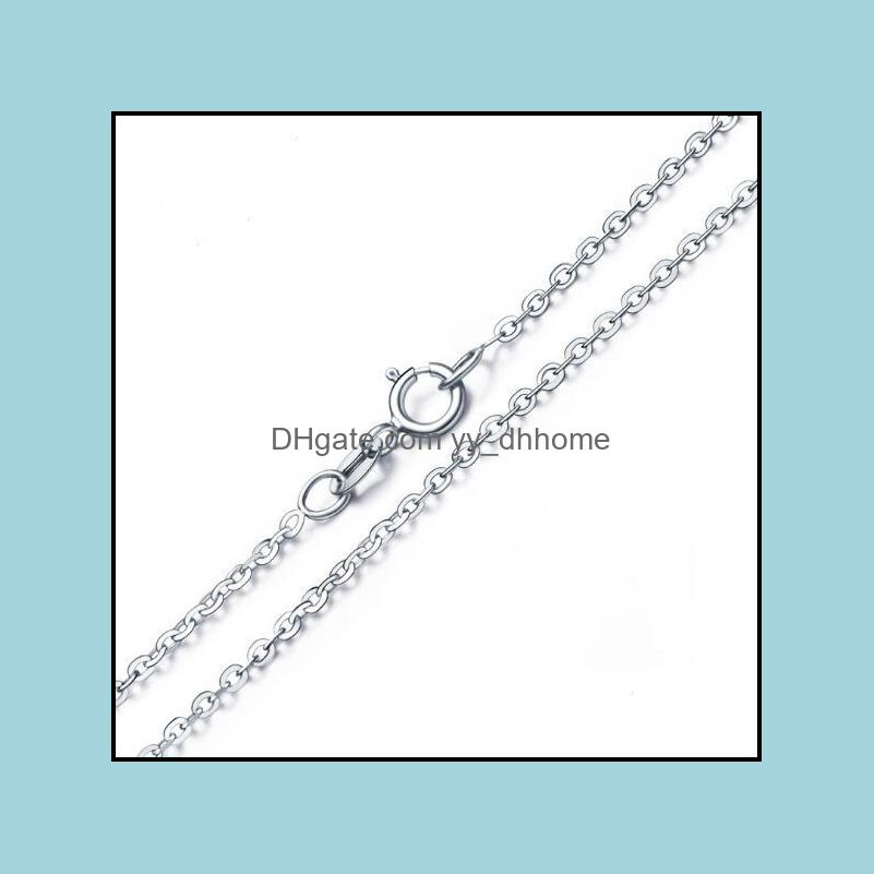 Chaînes Colliers Pendentifs Bijoux Sier Plaqué 1.2mm O Chaîne En Forme De Croix De 18 Pouces 45 Cm Fit DIY Pendentif Pour Femmes Hommes Pl051 Dro