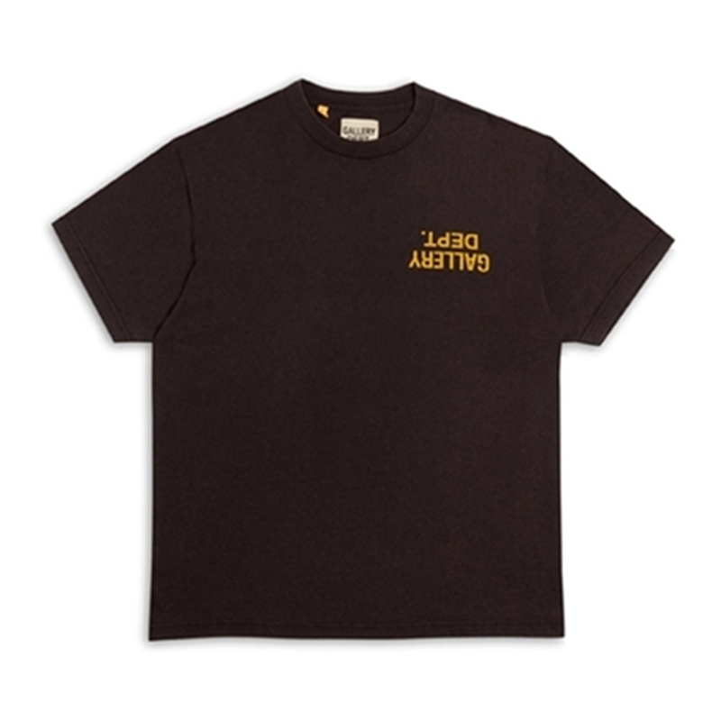 

Designer Gallerydept street fashion brand reflection print casual round neck short sleeve men's summer loose T-shirt women's, Chestnut