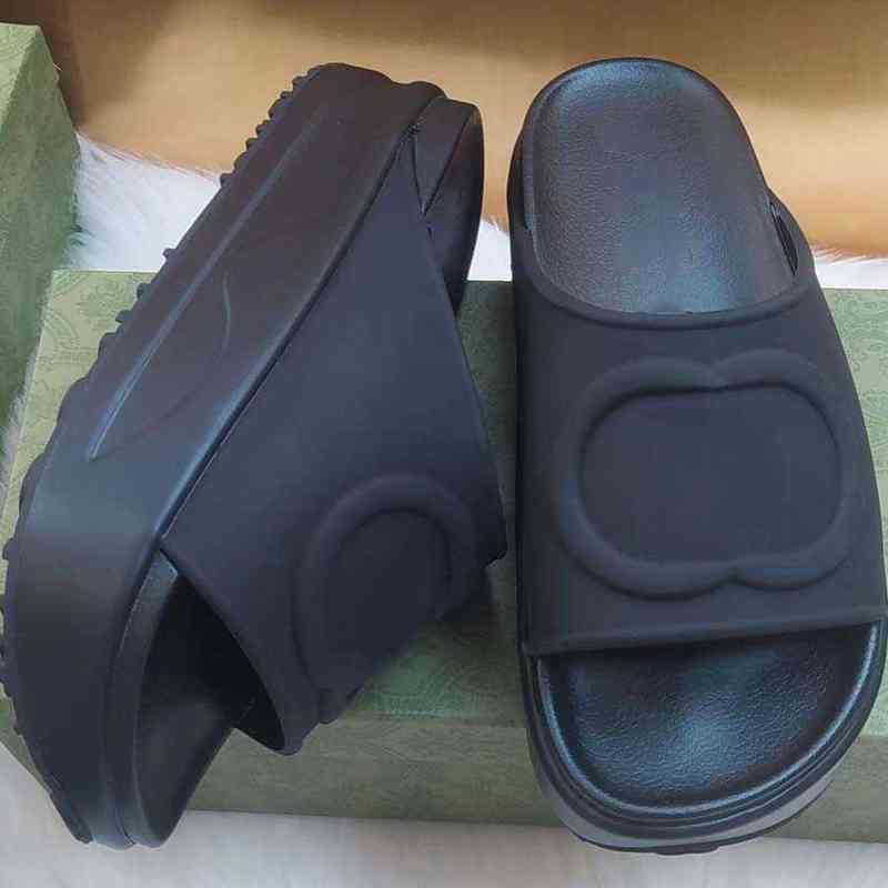 

Fashion Slipper Women men's Luxury Designer Sandal Lady Slides platform wedge rainbows summer slippers for ladies brands dearfoam Rubber, Box