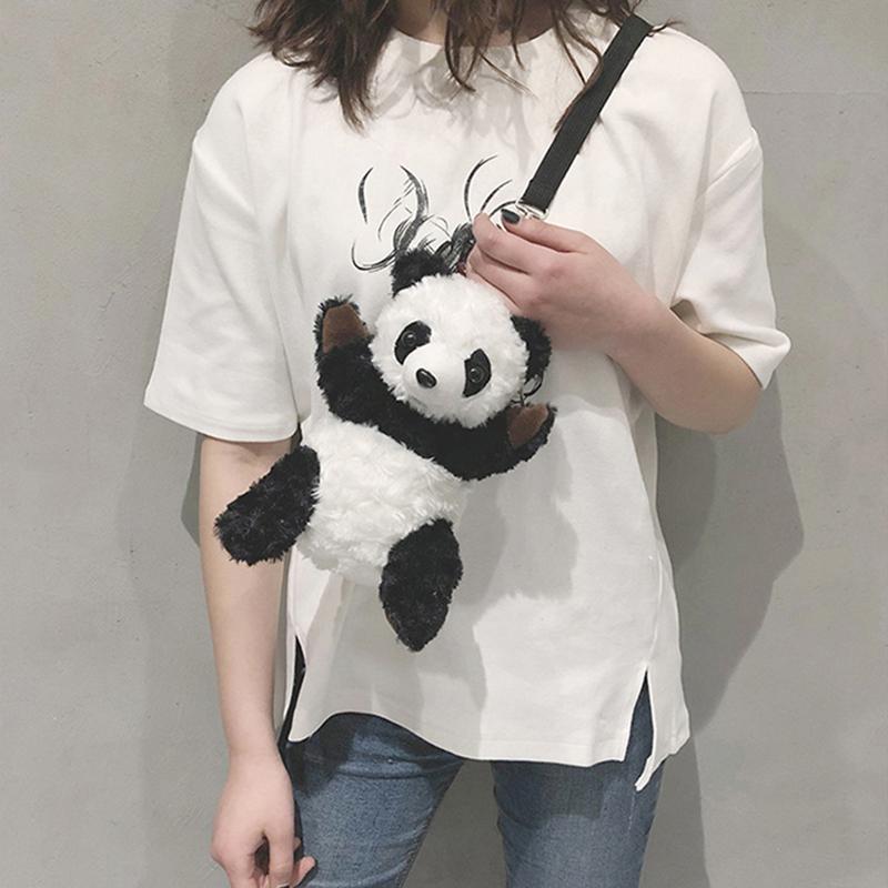 

Evening Bags Cartoon Creative Panda Women's Shoulder Bag For Cute Fashion Soft Plush Sweet Crossbody Handbag PouchEvening