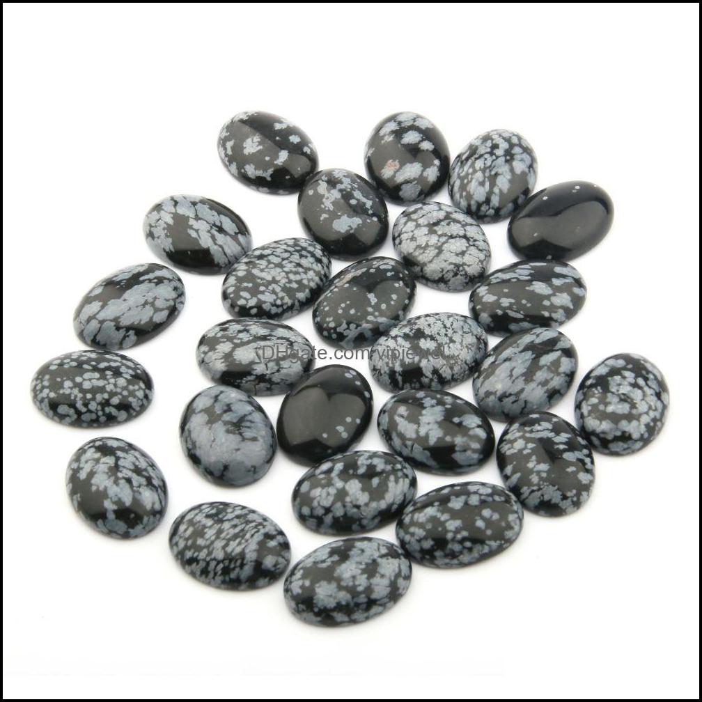 

Loose Gemstones Jewelry Natural Snowflake Oval Flat Back Gemstone Cabochons Healing Chakra Crystal Stone Bead Cab Ers No Hole For Craft Maki