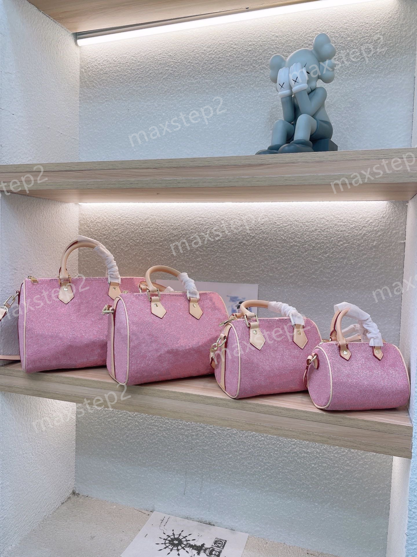 

Pink Nano Speedy Monograms Denim 16cm 20 25 30cm Boston Bag Super Mini Designer Womens CrossBody Luxury Stone-washed Effect Handle Bag M81168 80185 M81213