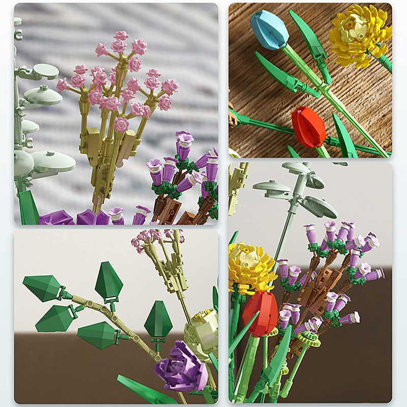 

Scale Model Building Kits Technical Bouquet Flowers Toys for Girls Rose Bricks Blossom Blocks Birthday Christmas Gifts for Adults Sunflower Constructor